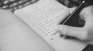Blatt und Stift