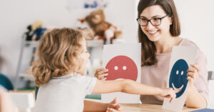 Child coach in a session with a child